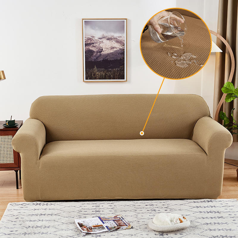 Housse de canapé imperméable jacquard extensible – coloris ambre