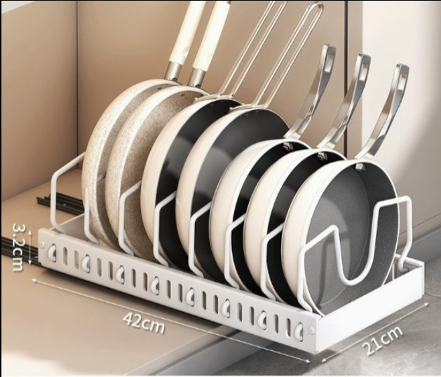 Organisateur coulissant pour poêles et casseroles